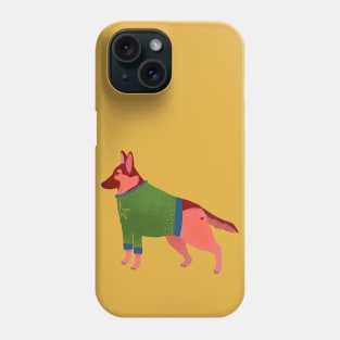 German Shepherd in a fancy, festive sweater Phone Case