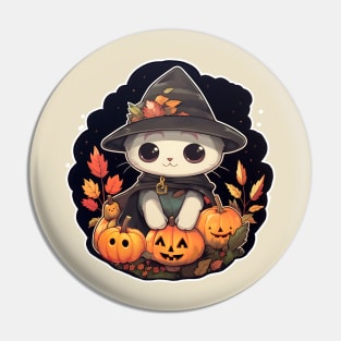 Halloween Kitten Pin