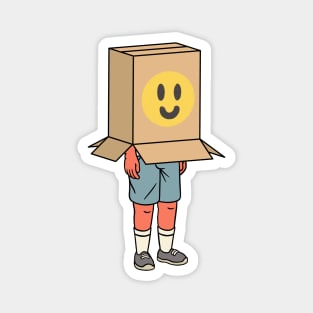 Boy in a cardboard box Magnet
