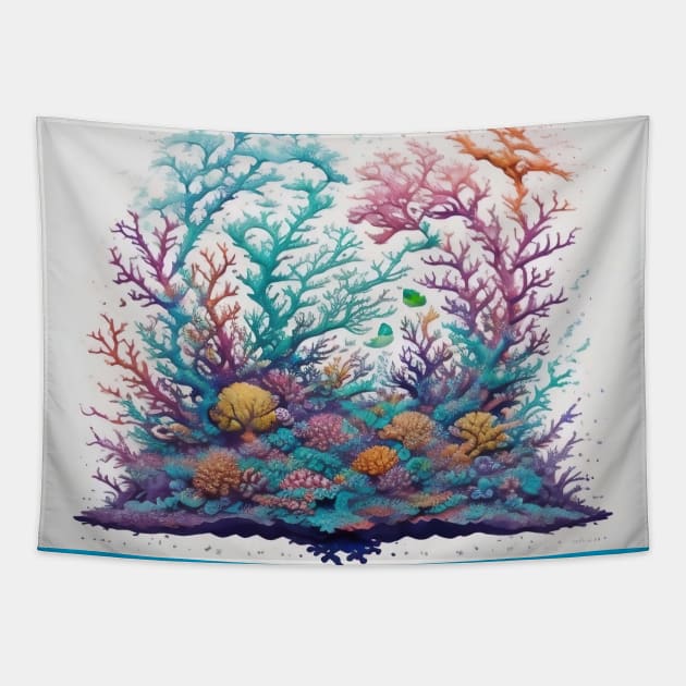 Underwater world coral reefs Tapestry by JapKo
