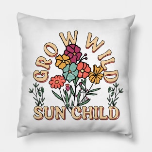 Grow Wild Sun Child Sublimation Design Pillow