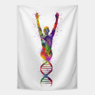 Human DNA Colorful Watercolor Genetics Gift Tapestry