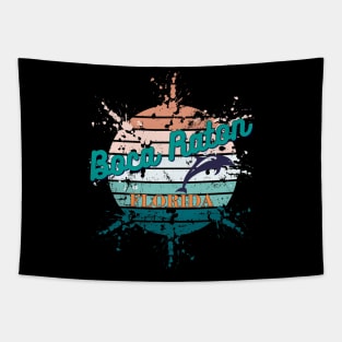 Boca Raton Florida Exploding Retro Sunset Tapestry