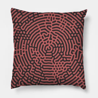 Radial Turing Pattern (Rose Gold) Pillow