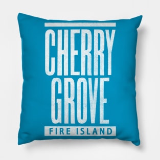 Cherry Grove White Text Pillow