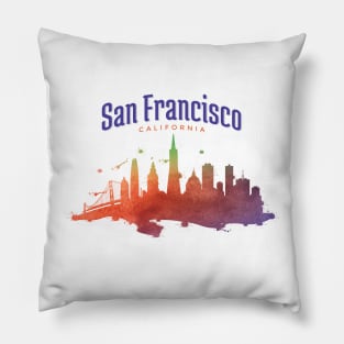 San Francisco Watercolor Skyline Pillow