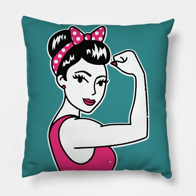 Retro Rosie Remake Pillow by SLAG_Creative