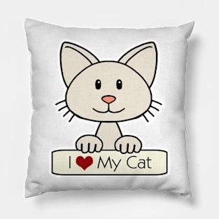 Cream Cat Pillow