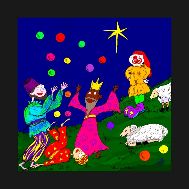 Juggling Wise Men And Clown Shepherds by saraperry