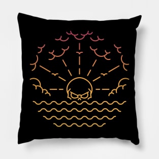 Sunset Skull Pillow