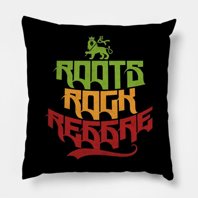 Roots Rock Reggae Pillow by CTShirts