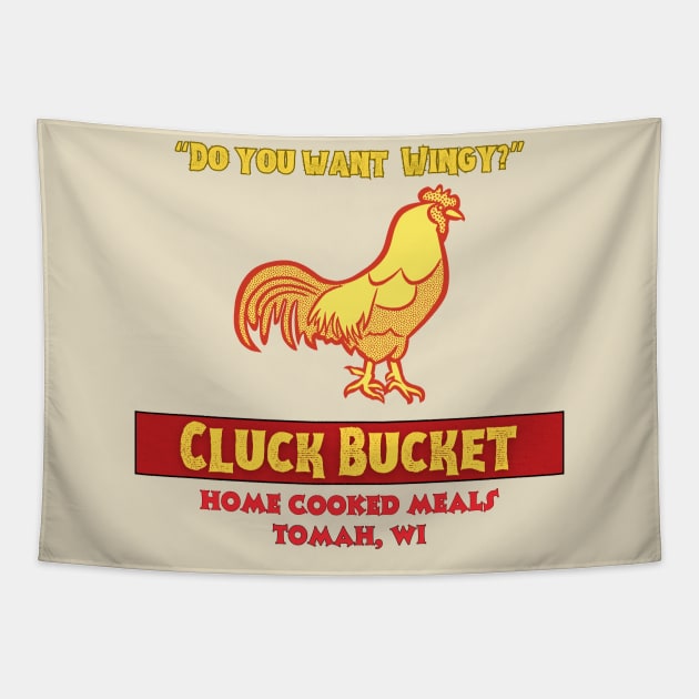 Cluck Bucket, Tomah Wisconsin Tapestry by deleriumden
