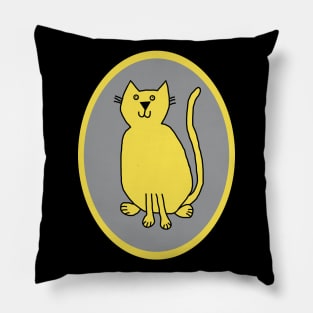 Illuminating Cat on Ultimate Gray Oval Pillow