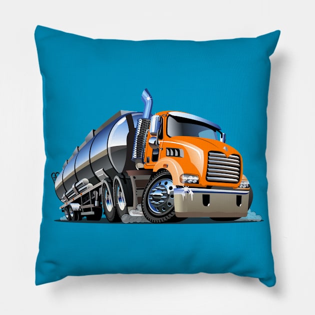 Cartoon truck Pillow by Mechanik