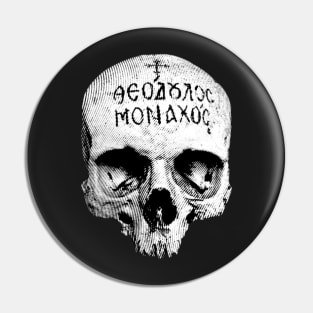 Gothic Eastern Orthodox Monk Skull pocket Pin