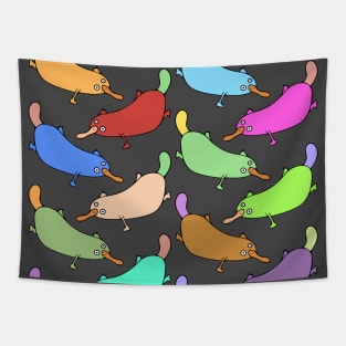 Cute and Colorful Cartoon Platypus Pattern Tapestry