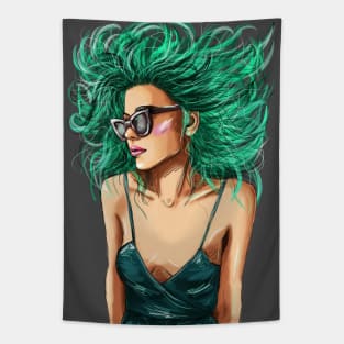 Beautiful girl in sunglasses Tapestry