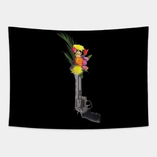 Ban Guns / Stop guns violence / gun control: gun and flowers - Enough - Never again - March 2018 Tapestry