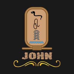 JOHN-American names in hieroglyphic letters-JOHN, name in a Pharaonic Khartouch-Hieroglyphic pharaonic names T-Shirt