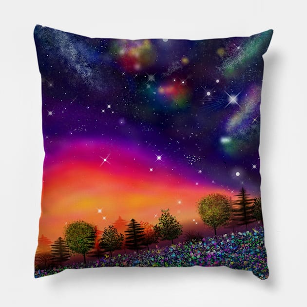 Sunrise Horizon Pillow by Shanzehdesigns