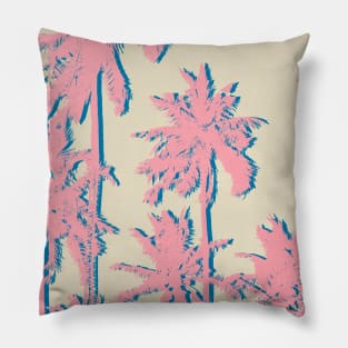 Summer pink palm trees Pillow