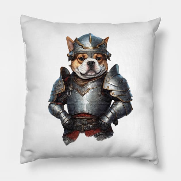 dog knight in shining armour Pillow by JnS Merch Store