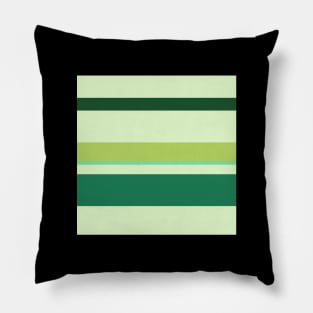 A cool transfusion of Salem, Medium Aquamarine, Tea Green, Cal Poly Pomona Green and June Bud stripes. - Sociable Stripes Pillow