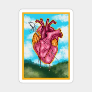 Heart Attack Digital Painting Magnet