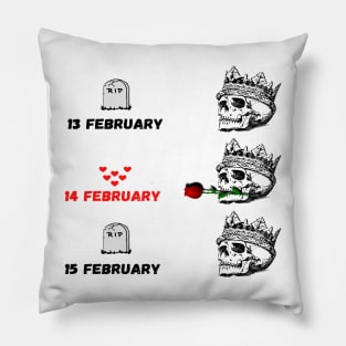 WHEN YOU ARE DEAD INDSIDE BUT IT'S VALENTINES DAY FUNNY SKULL GIFT IDEAS WITH HEART Pillow