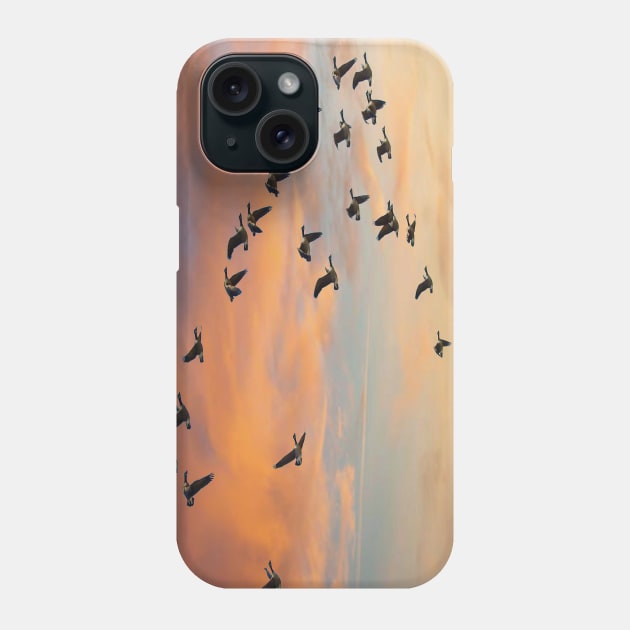 Birds Flying In V Formation Phone Case by KathyG'sArt