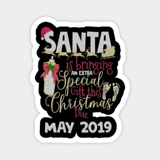 Christmas Pregnancy Due May 2019 Santa Baby Mom Magnet