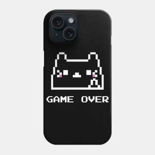 Game over funny 8 bit pixelart cat Phone Case