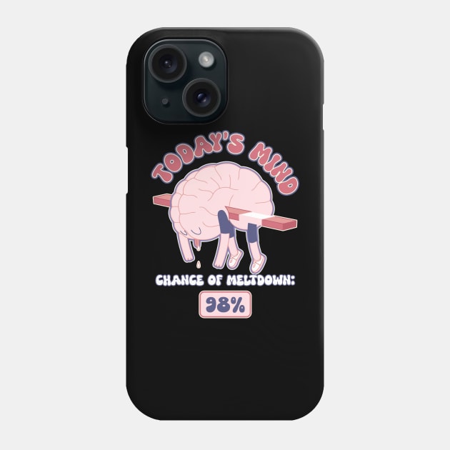 Today's mind: chance of meltdown Phone Case by alexalexay