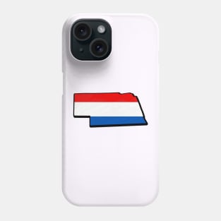 Red, White, and Blue Nebraska Outline Phone Case