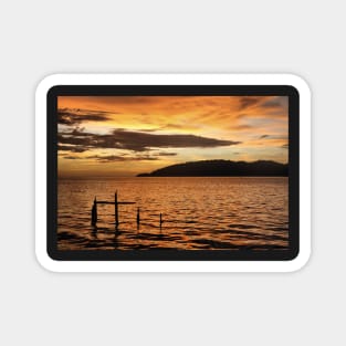 Golden Sunset with Broken Down Pier, Kota Kinabalu Magnet