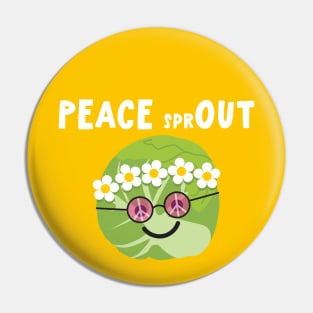 Peace Out Brussels Sprout Pin