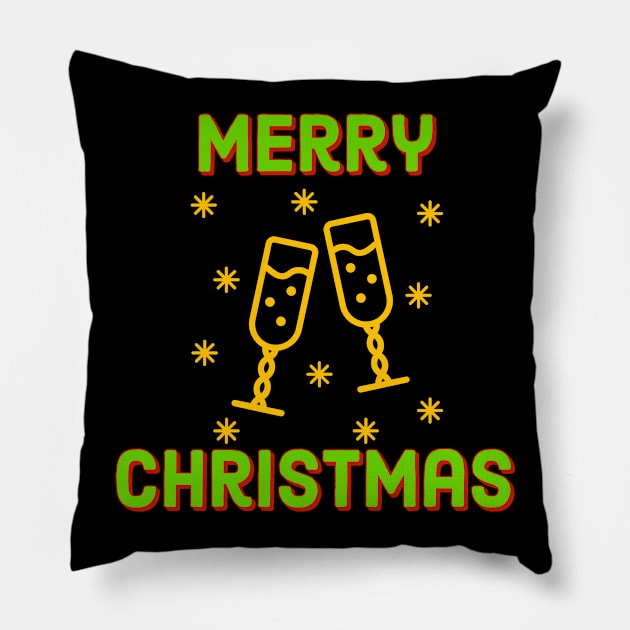 merry christmas (cheers) Pillow by TSAVORITE