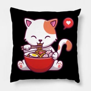 Cat Kawaii Anime Japanese Ramen Food Girls Official Teenager Pillow