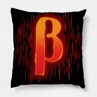 Greek Beta - Orangey Red Pillow