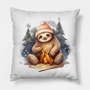 Christmas Sloth Camping Pillow