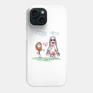 Nightmarish Scribbles: Unsettling Horrors Unveiled in Children's Drawings Phone Case