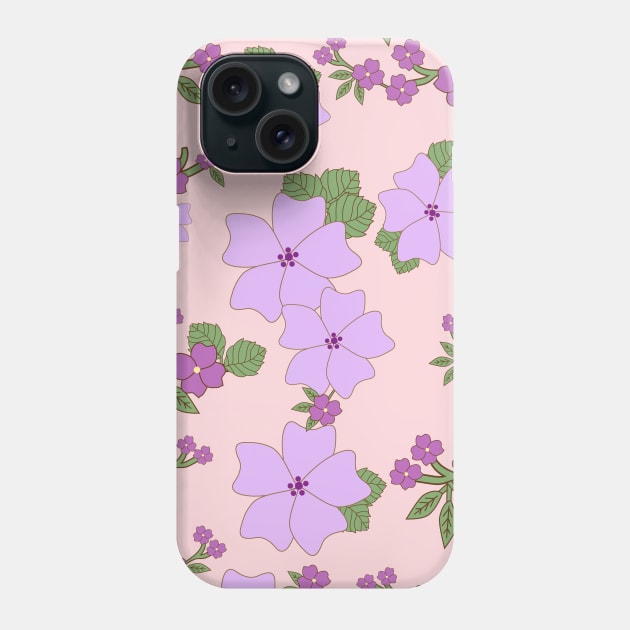 Purple Flowers, Floral Pattern, Pattern Of Flowers Phone Case by Jelena Dunčević