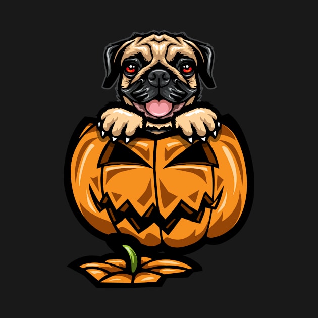 Halloween Pug Pumpkin by IPRINT