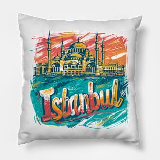 Istanbul Retro Turkey t-shirt Pillow