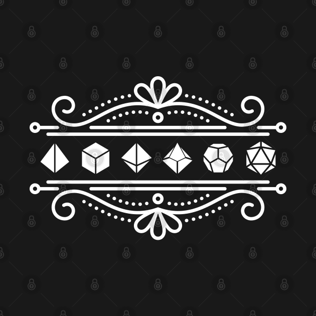 Polyhedral Dice Set Deco Floral Tabletop RPG by pixeptional