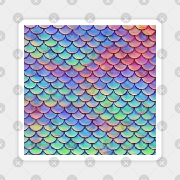 Iridescent Mermaid Scales Magnet by funhousejen