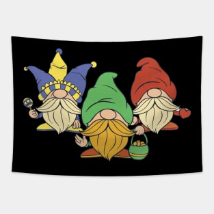 Gnomes dressed for mardi gras Tapestry