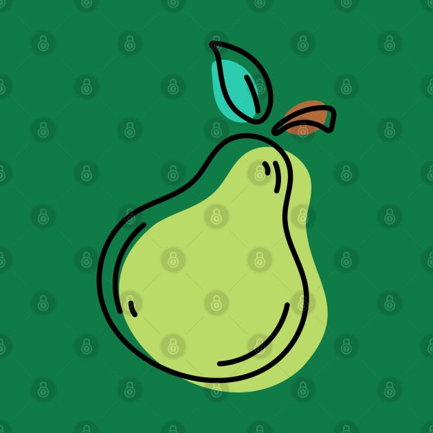 Dear Pear - The green pear drawing by Clicky Commons