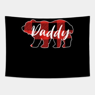 Buffalo Plaid Daddy Bear T shirt Fathers Day Gifts Tapestry