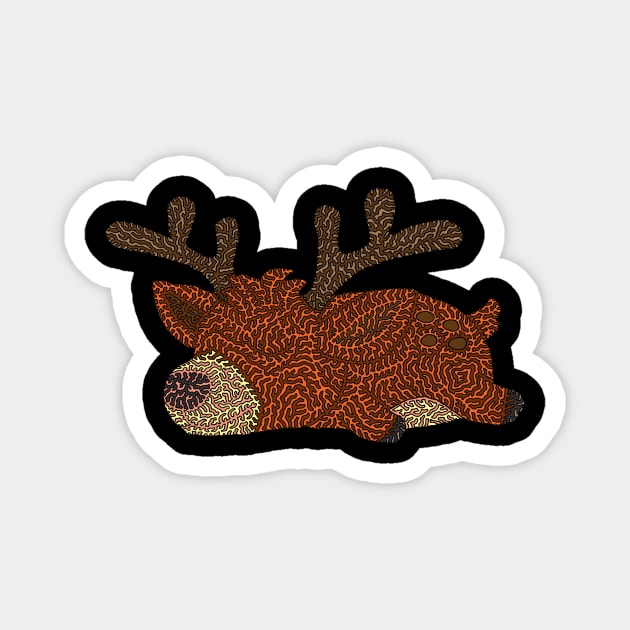 Napping Baby Deer Magnet by NightserFineArts